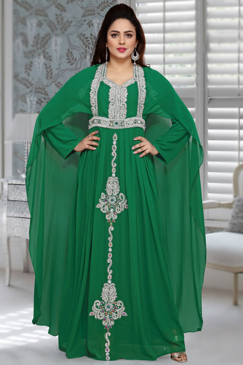 Buy Abaya Style Green Navratri Plus Size Kurtis Online for Women in UK
