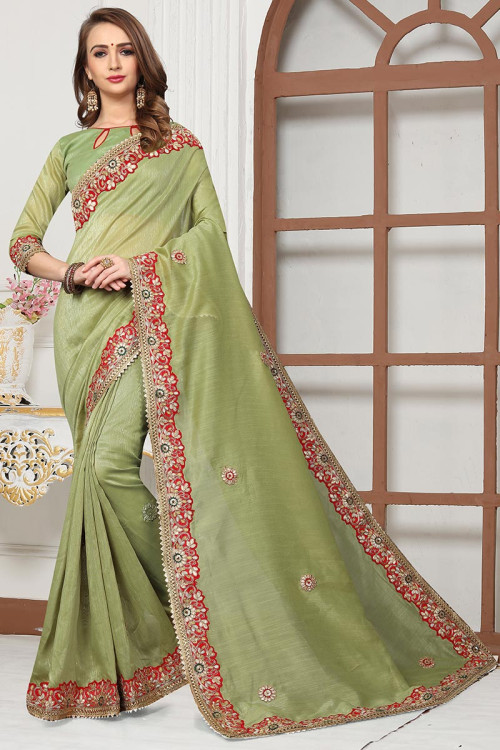 Lahariya organza gota patti sari – HolyThread India