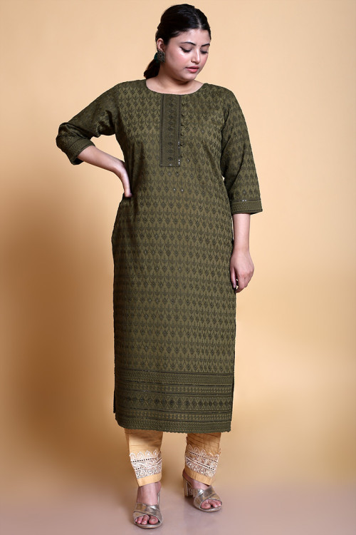Green kurtis online clearance