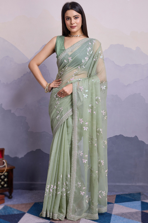 Buy Chiffon Sarees Online – Party & Wedding Wear | Andaaz