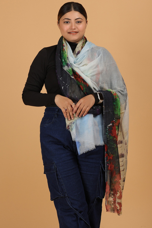 Vibrant Modal Silk Shawl