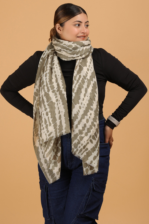 Green Meadow Wool and Silk Shawl