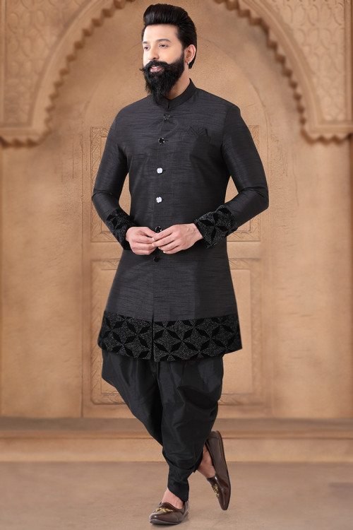 Black dhoti salwar suit top