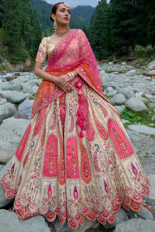 Beige Bridal Lehenga Choli Collection Andaaz Fashion UK