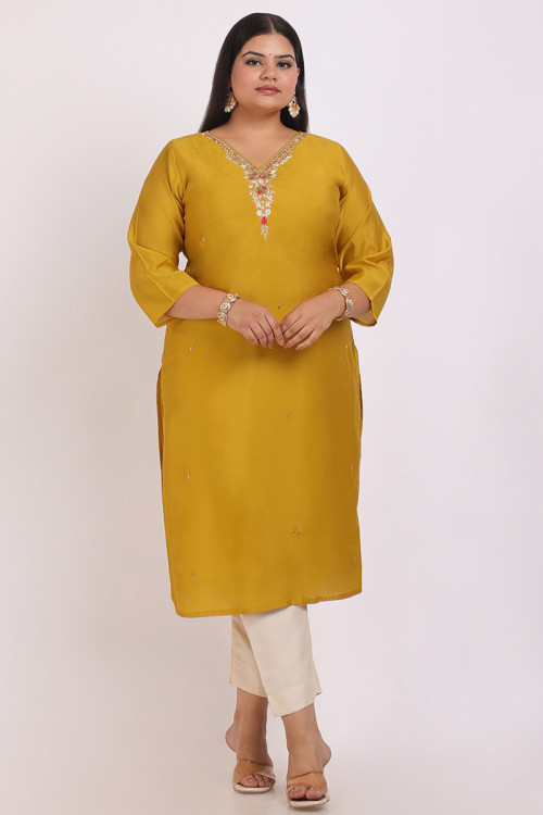 Buy 32 XXS Size V Neck Dabka Work Plus Size Kurtis Online for Women in Malaysia