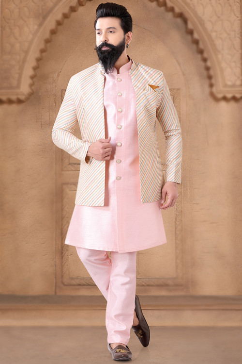 Buy Jacket Style Pink Punjabi Eid Collection Online for Women in USA