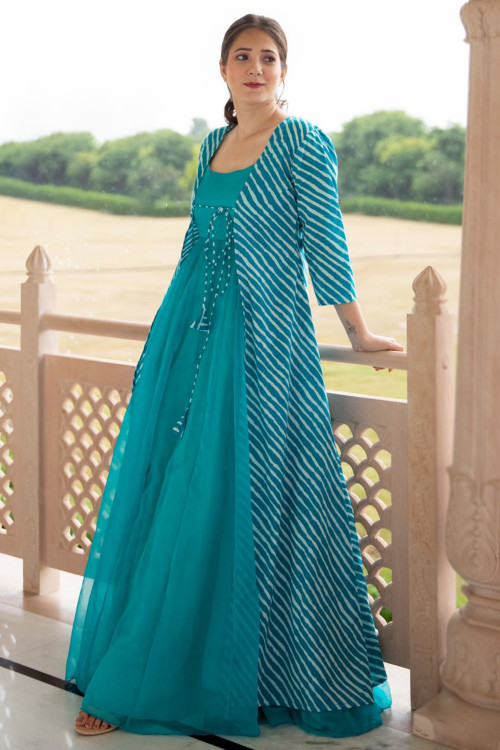 Buy Jacket Style Best Seller U Neck Indian Gowns Online for Women in UK