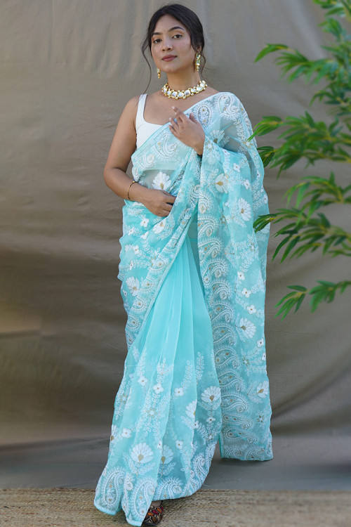 Organza cheap net sarees