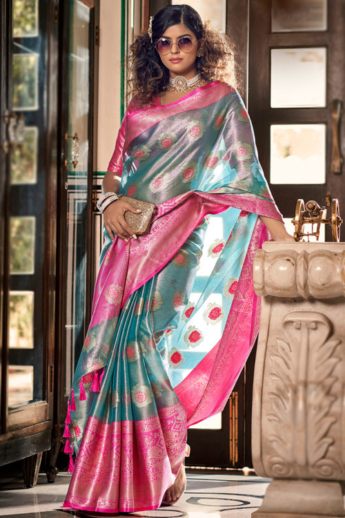 Organza tissue sarees online clearance