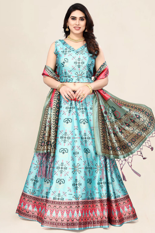Buy Patola Satin Printed Diwali Dress Collection Online for Women in UK