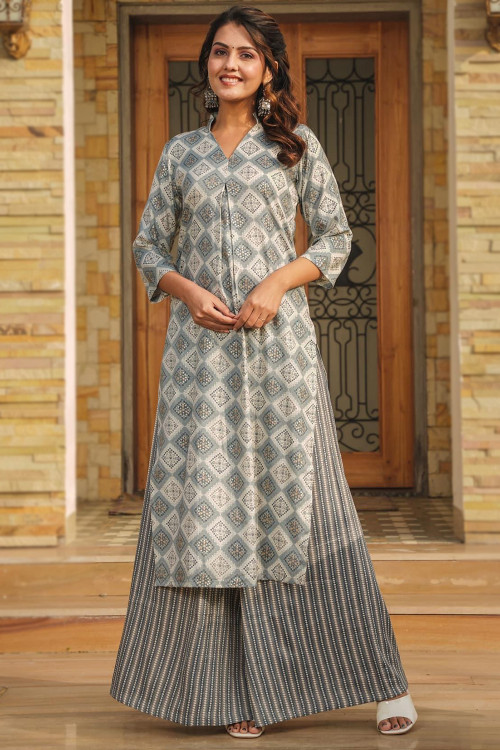 Straight cut dresses with palazzo cheap