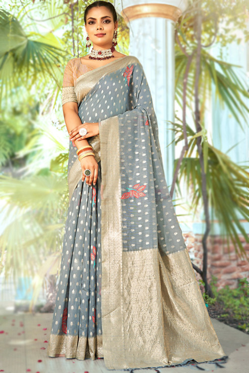 Fancy cotton hot sale saree