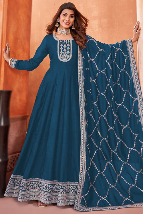 Buy 52 XXL Size Wedding Wear Art Silk Plus Size Anarkali Dresses Online for Women in Malaysia