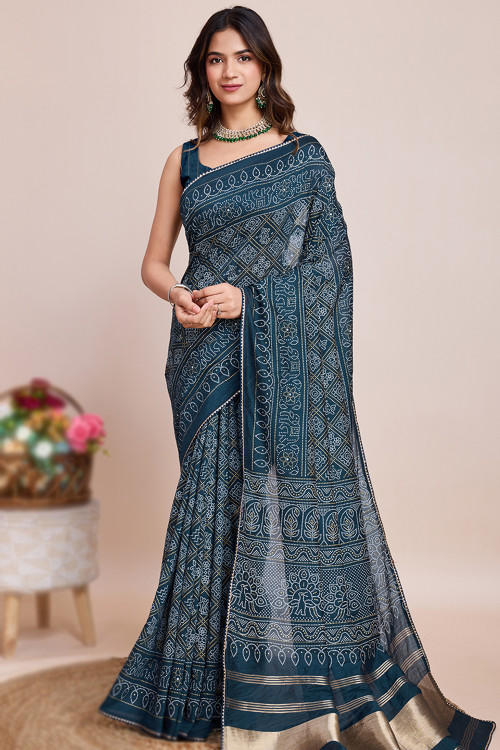 Designer bandhani sarees discount