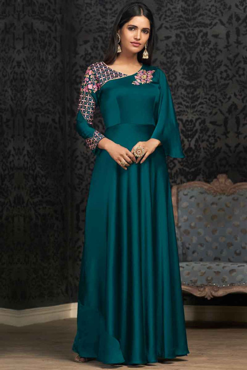 Buy Dark Green Party Long Gown for Girls  Mumkins