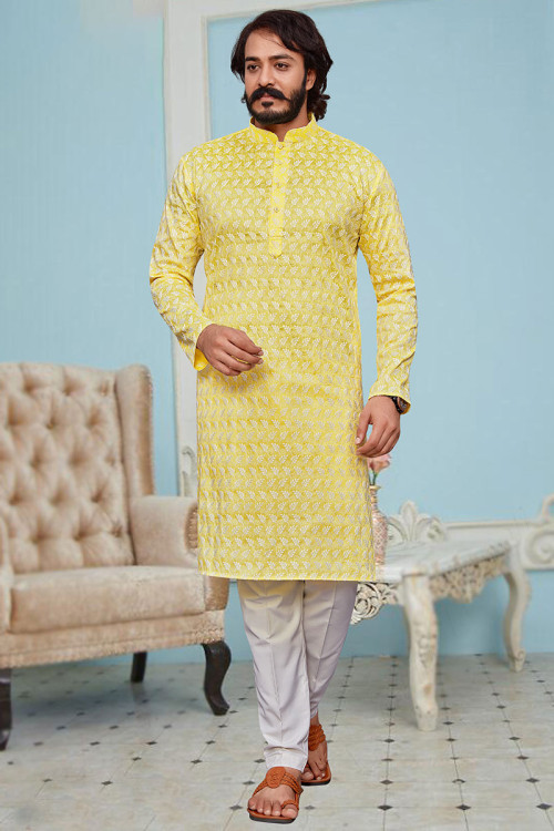 New Trends Collar Neck Kurta Pajama Online Shopping Andaaz Fashion