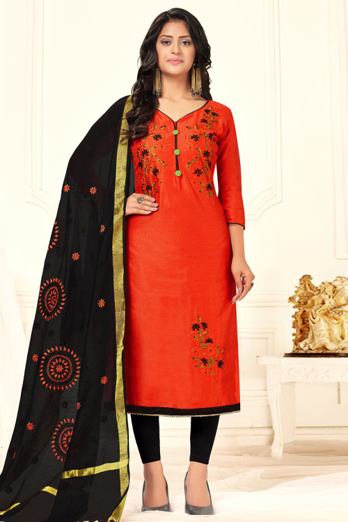 Orange Banarasi Jacquard Chudidar Salwar Suit | Silk trousers, Festival wear,  Trouser suits