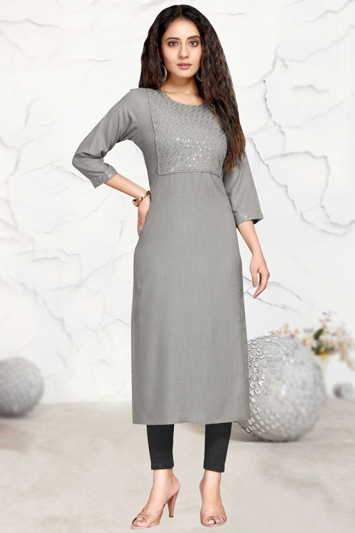Buy Grey Above 60 Discount on Gur Purab Plus Size Kurtis Online for Women in UK