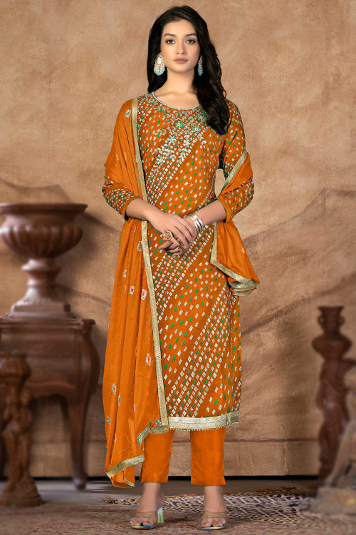 Bandhej cotton suits online