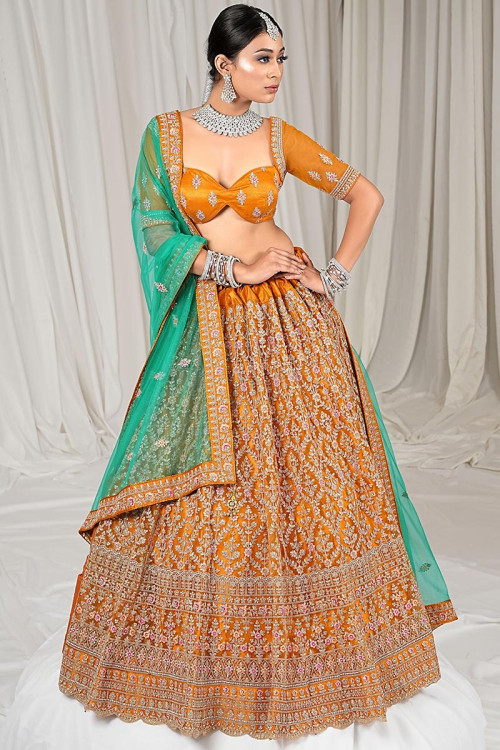 Buy Classy Zarkan Zari Work A Line Lehenga Wedding Wear Online at Best  Price | Cbazaar