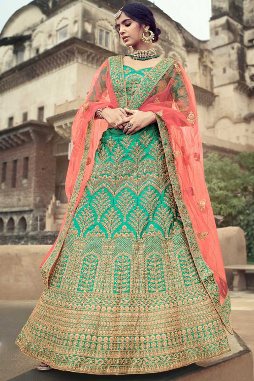 Buy Bridal Wear Satin Lehenga Choli Online for Women in USA