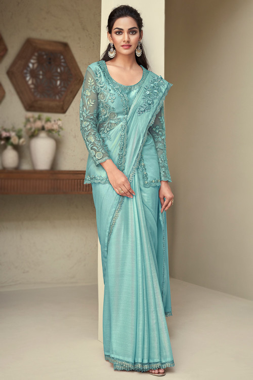 Jacket style saree online clearance