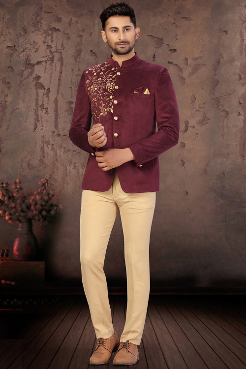 Jodhpuri suit maroon store