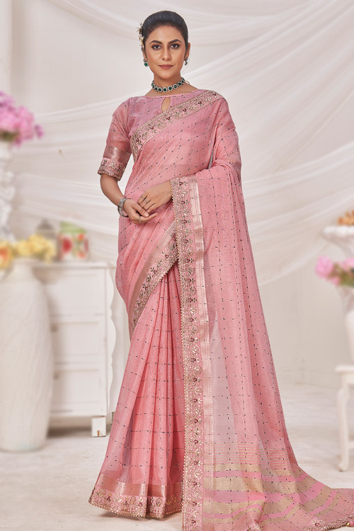Buy Pink 10 to 20 Discount on Linen Hindu Wedding Clothing Online for Women in USA