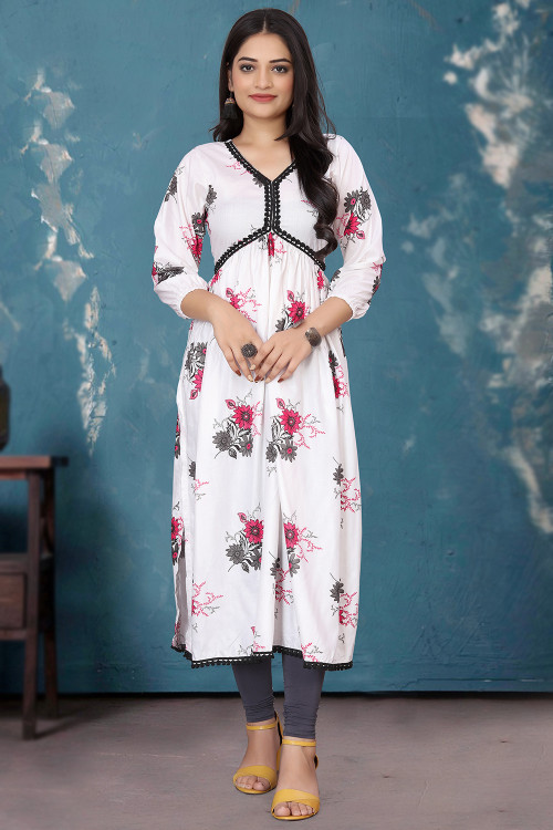 Buy 52 XXL Size New Year Lace Work Kurtis Kurtas Online for Women in USA