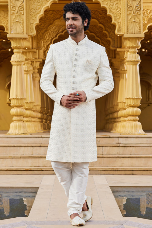 White sherwani suit new arrivals