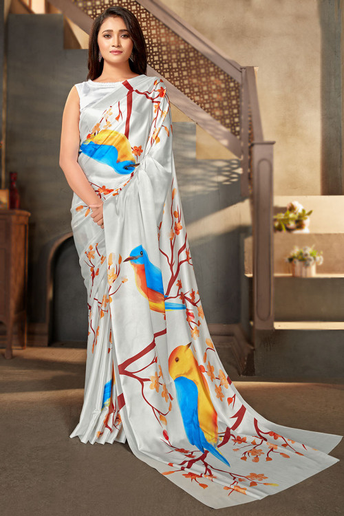 Party Wear Print Sarees Online - Andaaz Fashion