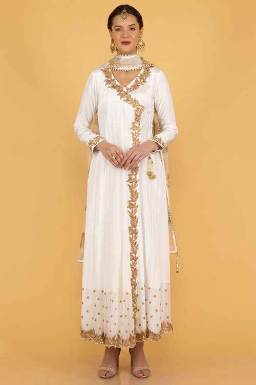 Buy 54 3XL Size Angrakha White Diwali Dress Collection Online for