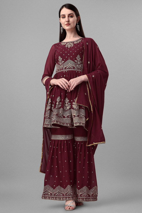Maroon new arrivals sharara online