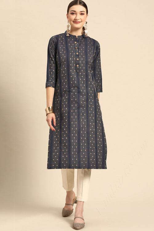 Chinese collar kurtis pattern top