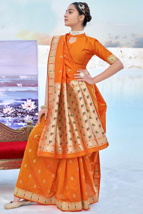 Buy Broad Border Half Sleeve Square Neck Plus Size Sarees Online for Women  in USA