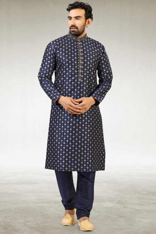 Navy blue best sale kurta pajama punjabi