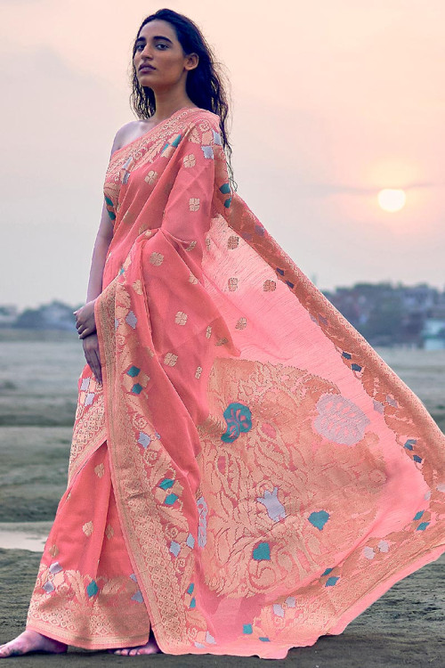 Buy Linen Sarees for Women Online in UK Andaaz Fashion