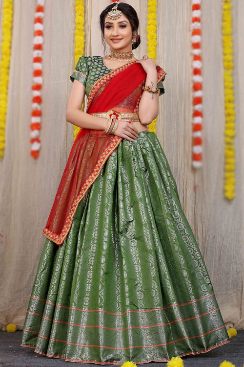 Half saree | Indian bridal couture, Pink half sarees, Indian fashion