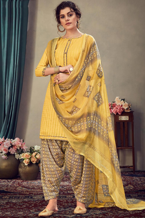 golden punjabi salwar suit