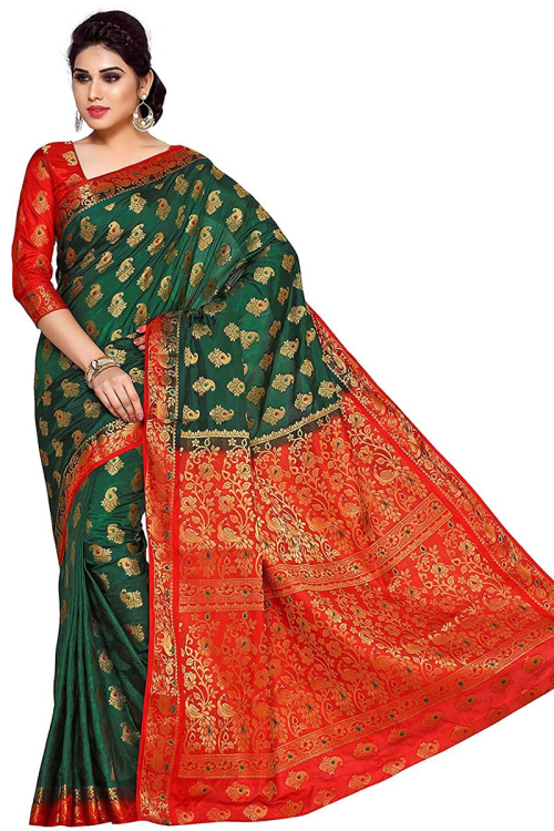 Dark Green Soft Silk Saree