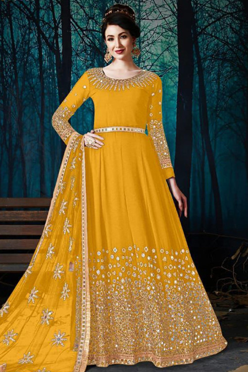 Mirror work anarkali suits online on sale