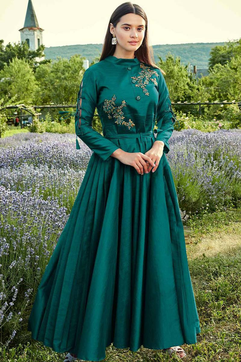 Bottle shop green gown