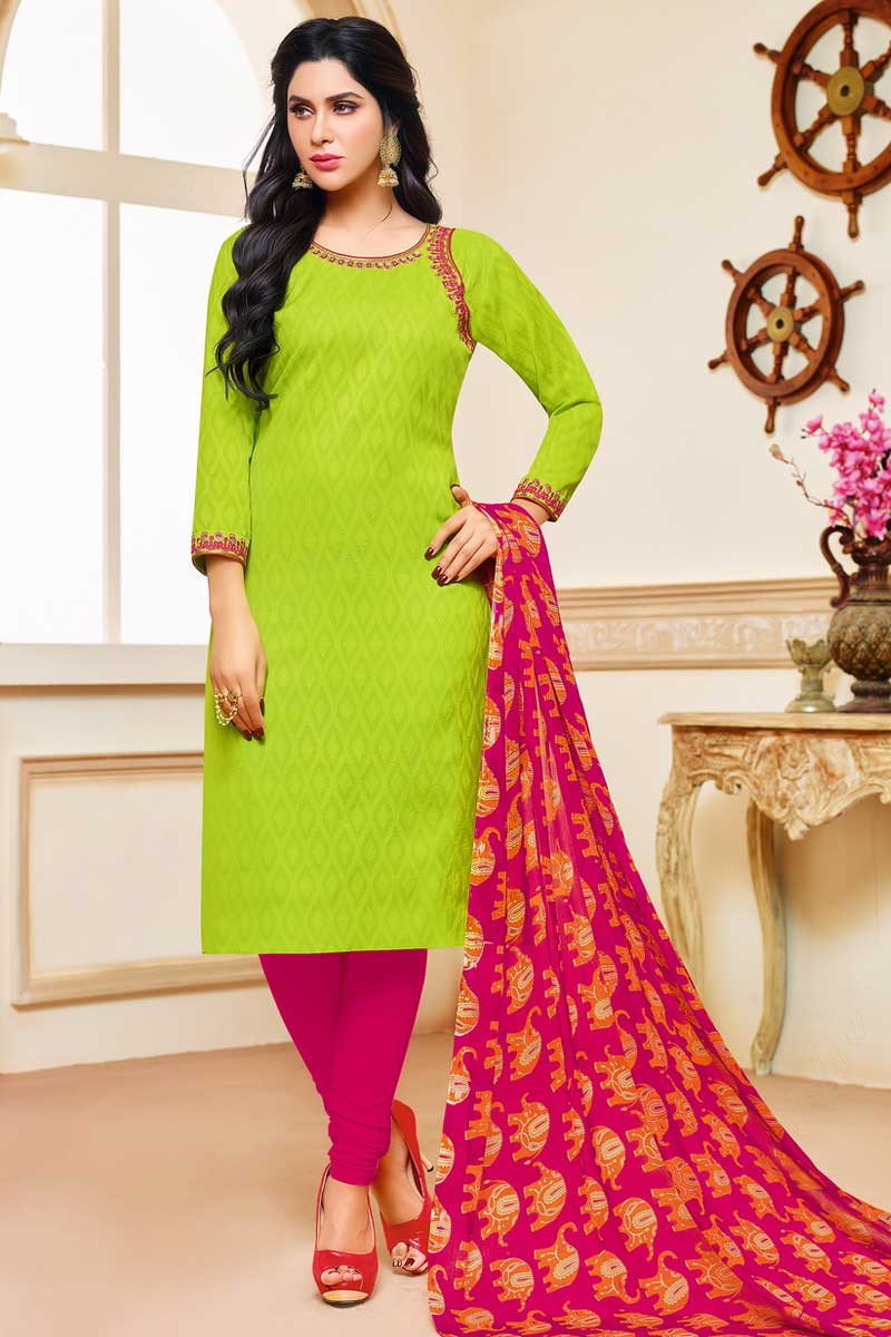 Parrot green hotsell churidar
