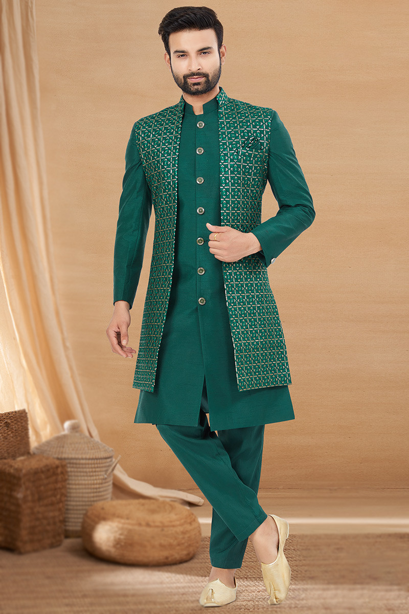 Peacock sherwani clearance