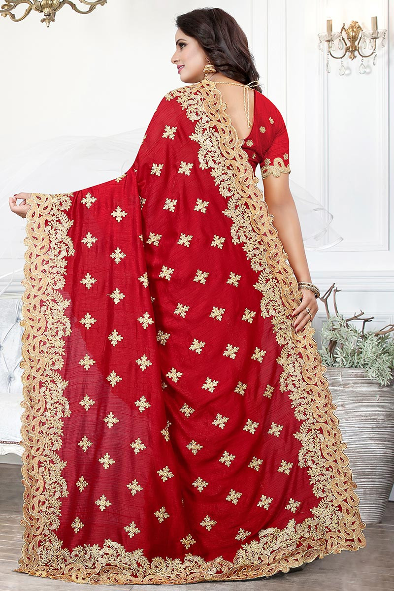 Red Saree - Buy Designer Sarees Online at Clothsvilla