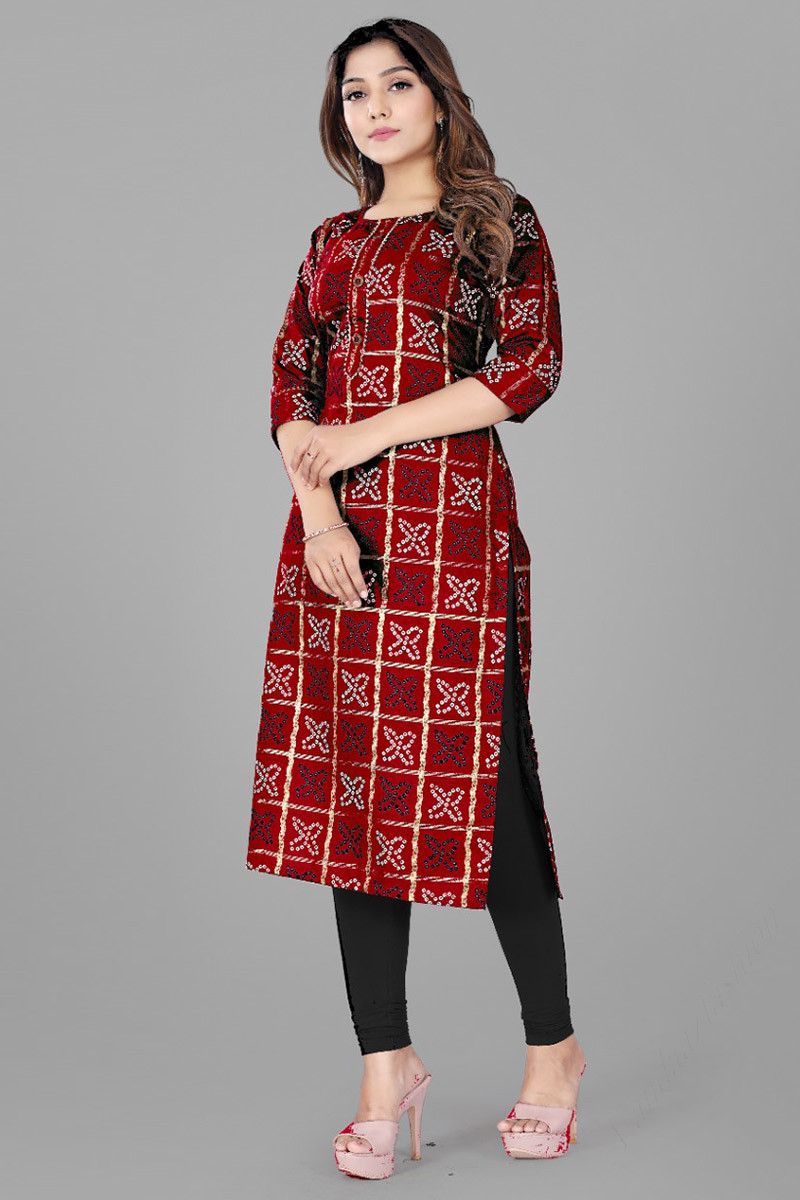 Bandhej shop print kurti