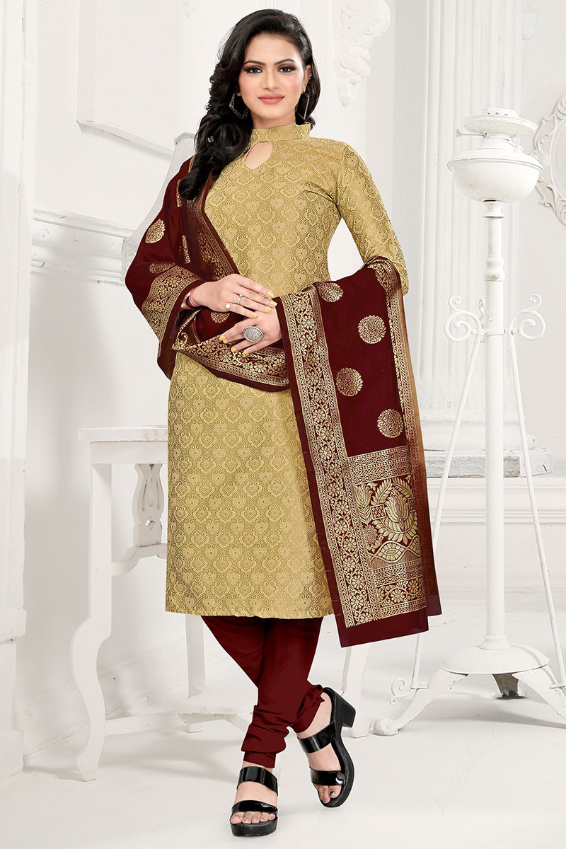 Beige churidar clearance