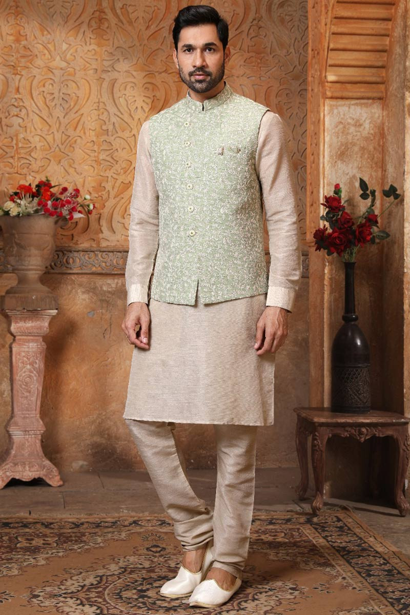 Men kurta on sale pajama with jacket
