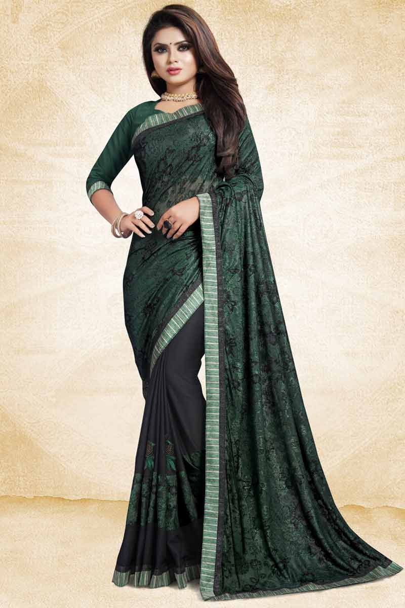 Buy Black Kalamkari Saree With Contrast Pallu And Unstitched Blouse Piece  KALKI Fashion India