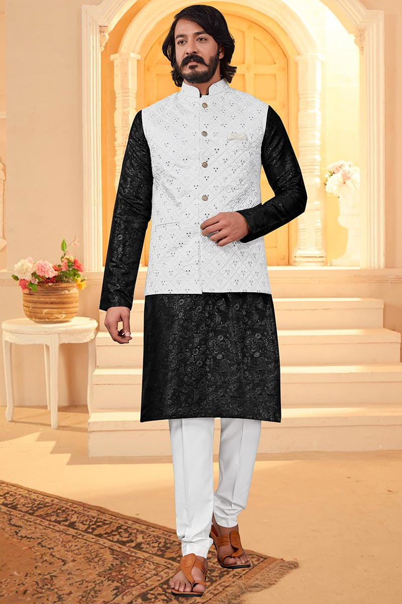Kurta pajama with jacket top punjabi style with turba